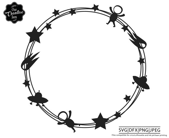 Download Galaxy Wreath Svg Monogram Svg For Boys Star Frame Svg Name Etsy