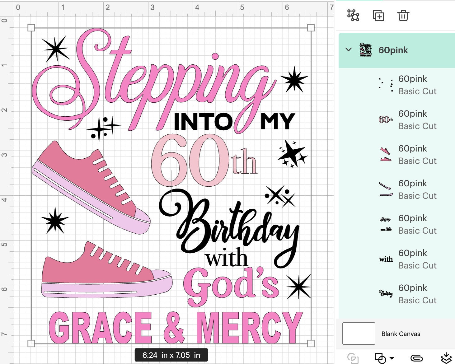 Graceページです。 Stepping Into My 60th With God's Grace and Mercy SVG, 60th