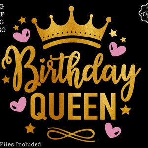 Birthday Queen svg, birthday queen with crown svg, birthday queen png, birthday lady svg, queen with crown png, queen with crown svg,