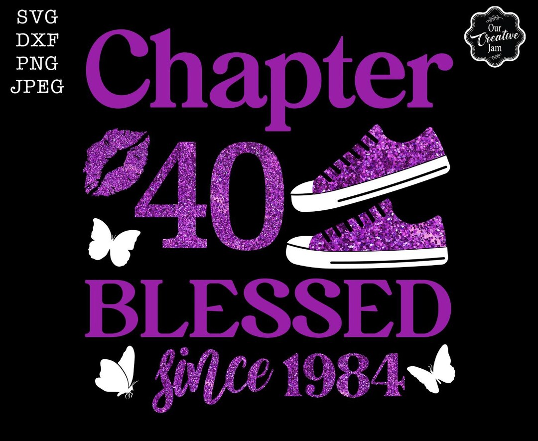 Chapter 40 Fabulous Since 1984 Svg, Blessed at 40 Svg, 40th Birthday ...