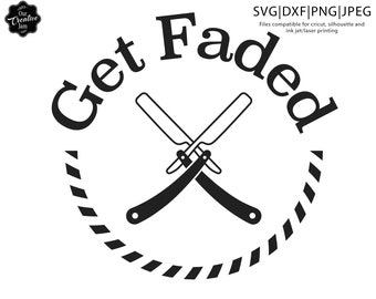 Get faded svg, faded svg, black barber svg, barbershop svg, stylist svg, barber svg, razor svg, barber logo svg, rapper svg,melanin hair svg