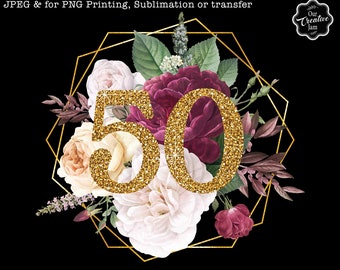 Sublimazione di 50 anni, PNG di 50 anni, PNG di 50 ° compleanno, download digitale del 50 ° compleanno, favolosi regali 50, bel design sublimazione