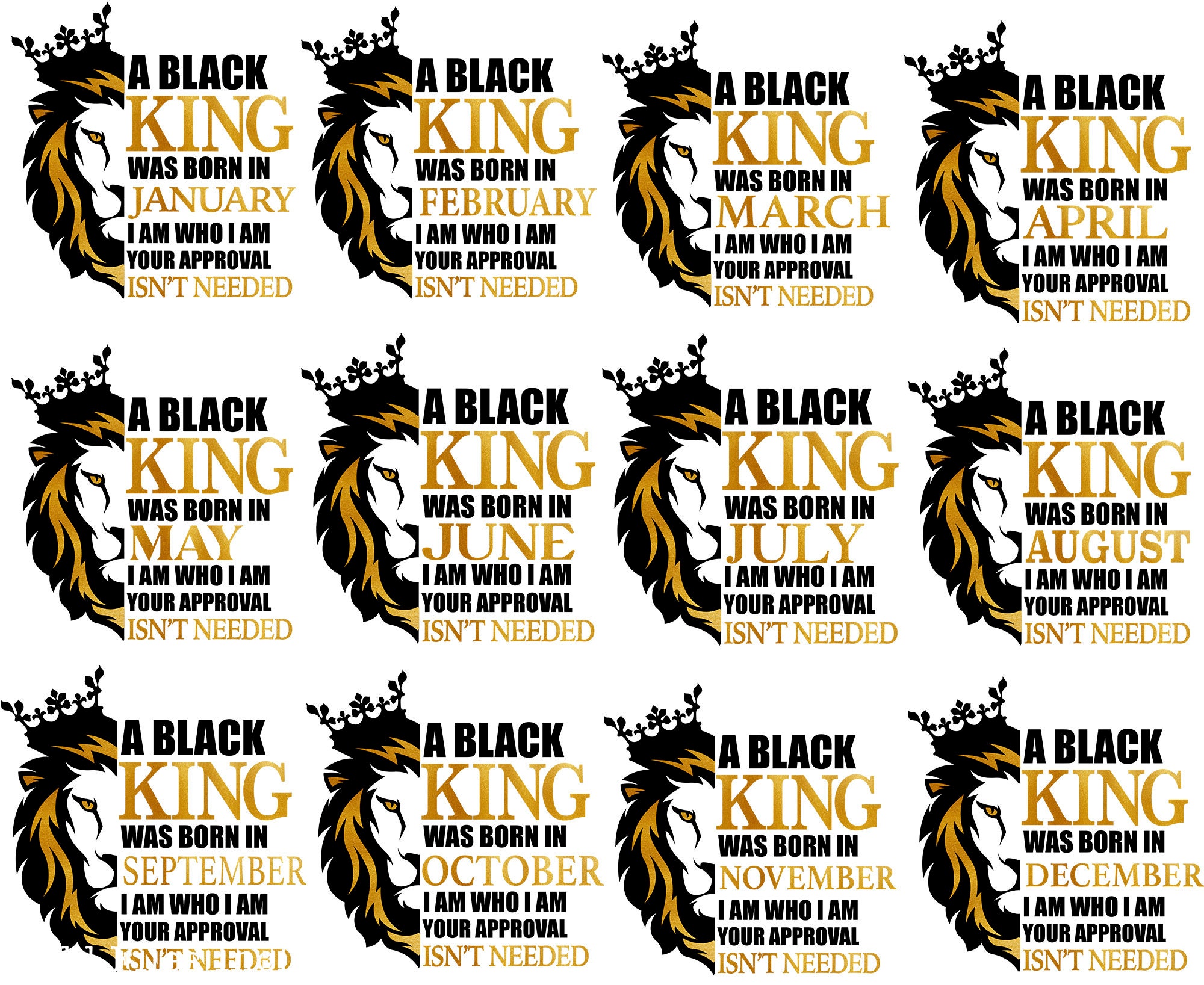 A Black KING SVG Bundle, Black King I Am Who I Am, Birthday King Png ...