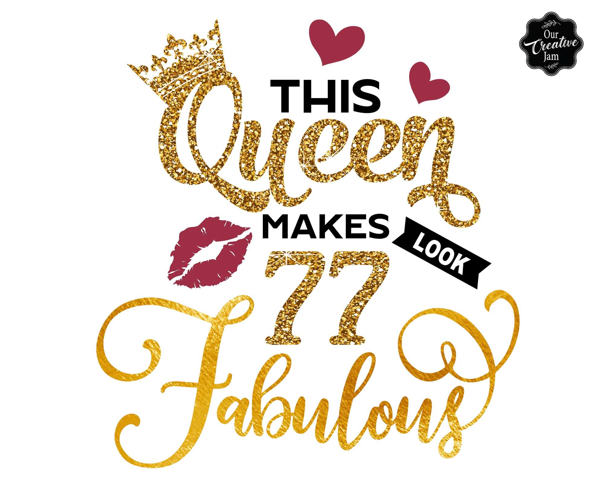 This Queen Makes 77 Look Fabulous Svg, 77th Birthday Svg, Grandma ...