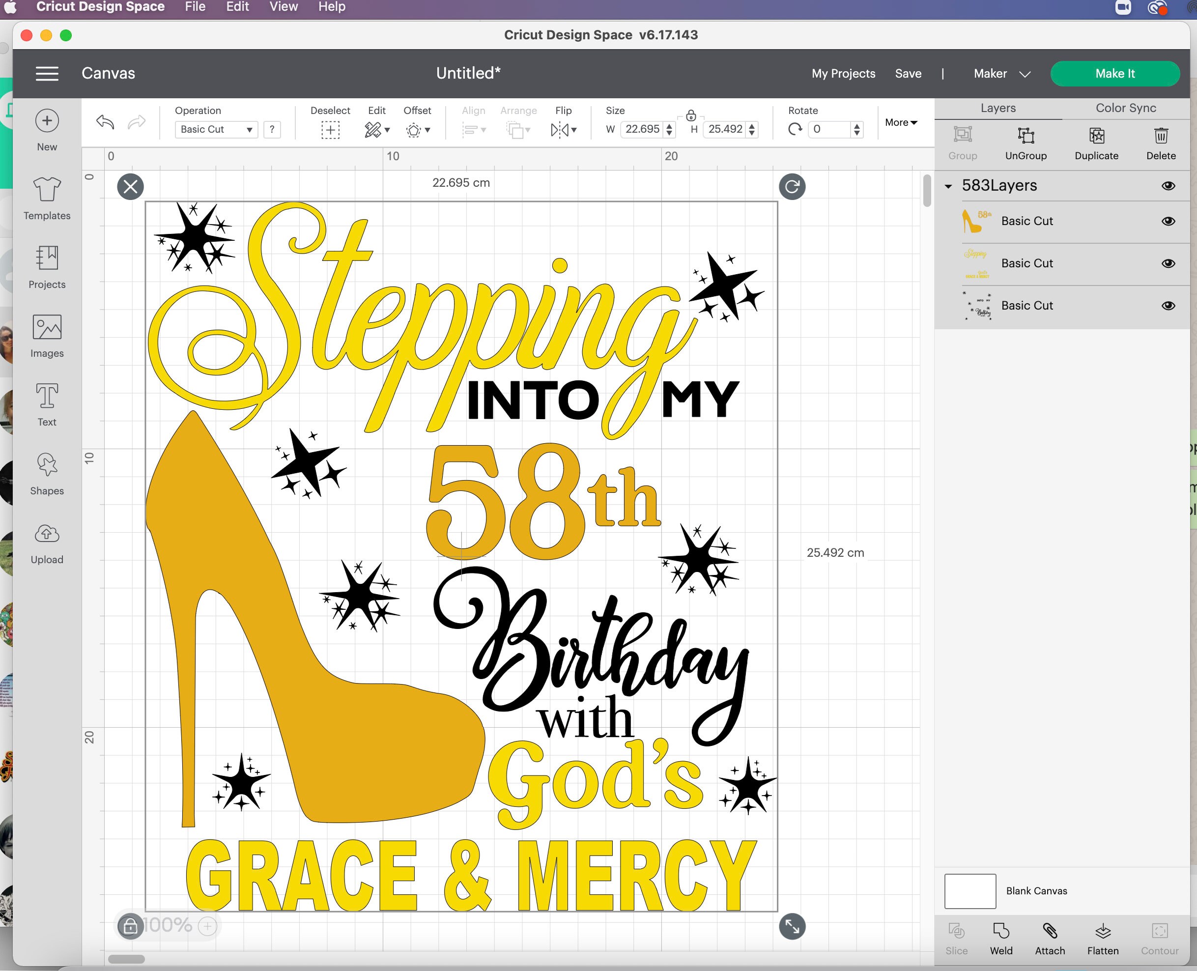 Stepping Into My 58th Birthday With Gods Grace and Mercy Svg, 58 ...