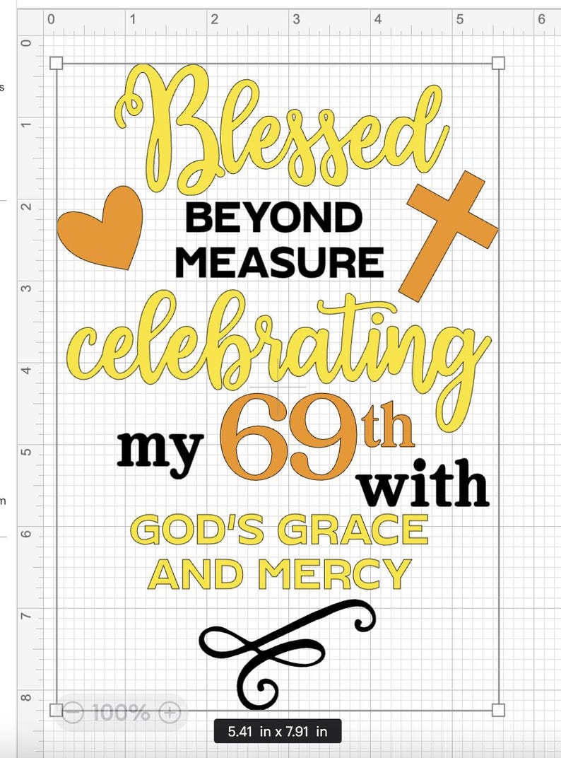 Blessed 69th With God's Grace and Mercy Svg, Grandma Birthday Svg, 69th ...
