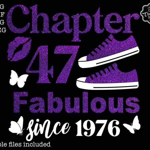 Chapter 47 fabulous since 1976 svg, 47h birthday svg, Chapter 47 svg, Cricut chapter 47 svg, 1976 svg, 47 and fabulous svg, Chapter 47 png