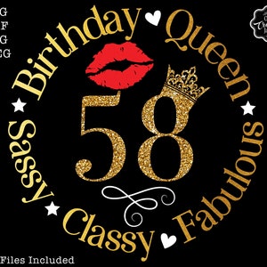 58 and fabulous svg, 58and fab svg, 58th birthday svg for women, 58th birthday svg, 58 years old svg, fifty 8 birthday svg, fabulous 58 svg