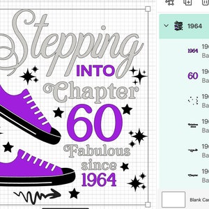 Stepping Into Chapter 60 Fabulous Since 1964 Svg, 60th Birthday Svg ...