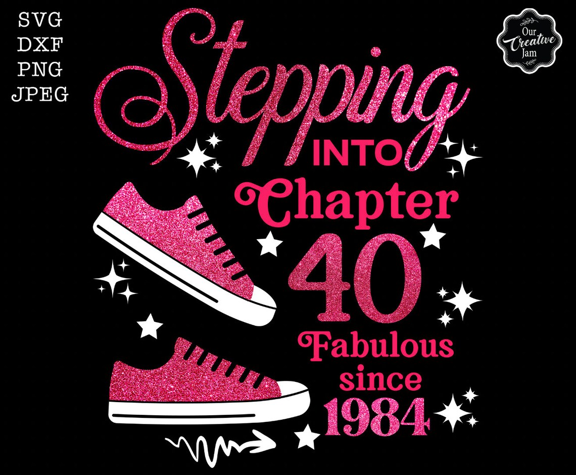 Stepping Into Chapter 40 Fabulous Since 1983 Svg, 40th Birthday Svg ...