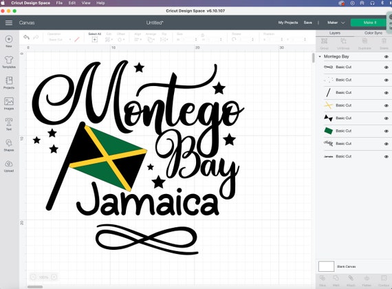 Montego Bay Jamaica Svg, Dxf, Jpeg, Png, Gold Foil Effect