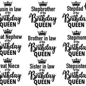 birthday queen bundle svg, family birthday bundle, birthday bundle for her, family birthday shirts svg,husband of the birthday queen svg