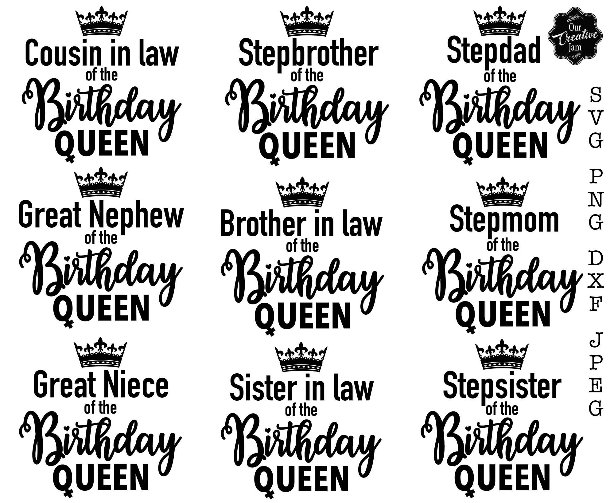 birthday queen bundle svg, family birthday bundle, birthday bundle for her, family birthday shirts svg,husband of the birthday queen svg