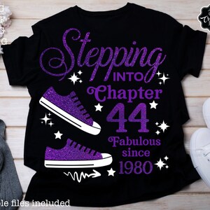 Stepping Into Chapter 44 Fabulous Since 1980 Svg, 44th Birthday Svg ...