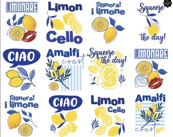 Lemon png files for sublimation, Lemon printing files DTF DTG, Summer vibes PNG, Limone png, Amalfi png, Signore limone png, Ciao png