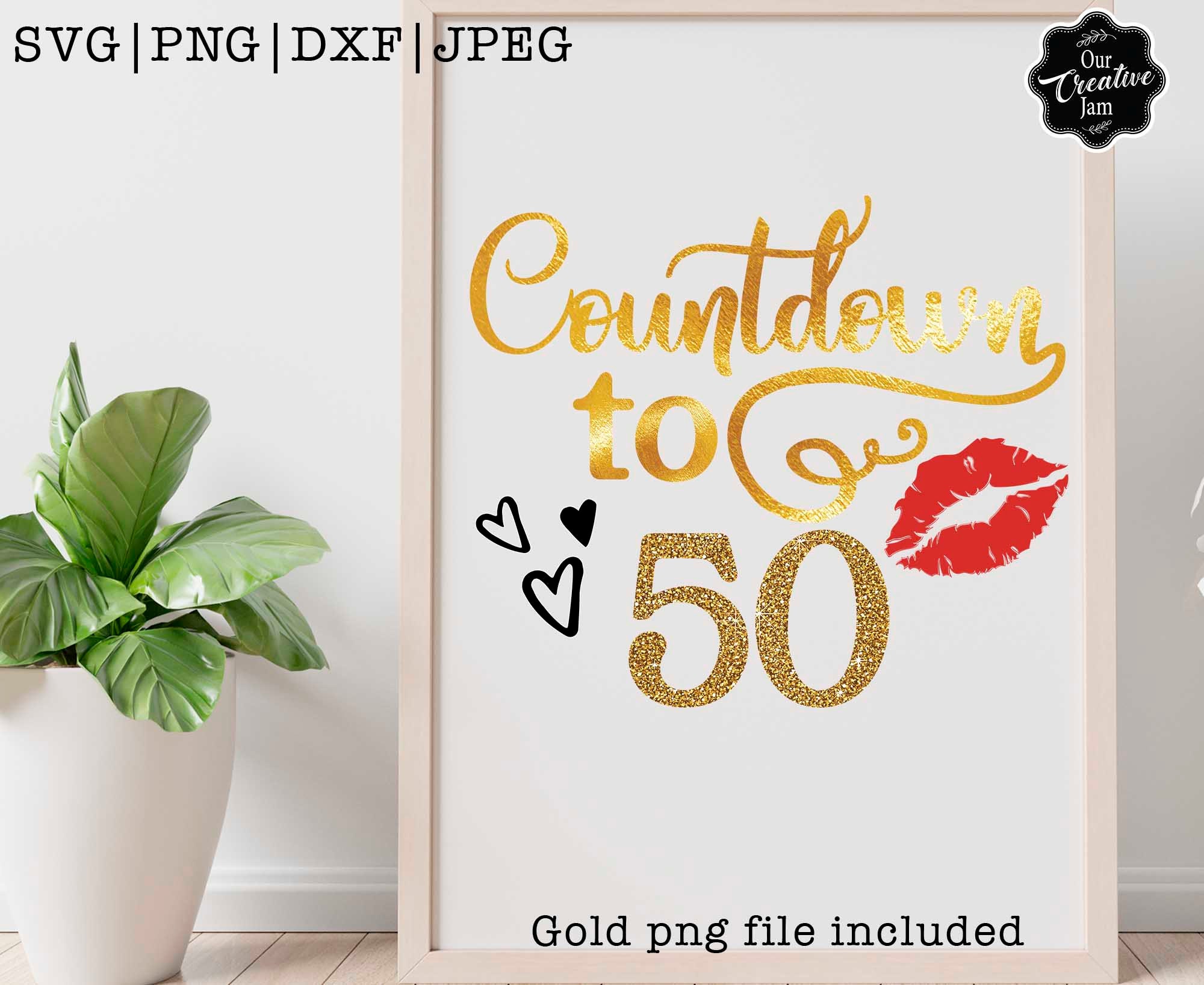 Countdown zu 50 Jahre Svg 50. Geburtstag Svg für Frauen 50. Etsy
