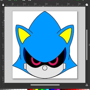 Layered SVG File | Classic Metal Sonic Head Vector