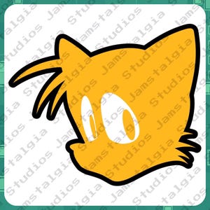 Classic Tails Head | Layered SVG File | Cut File for Silhouette Cricut Glowforge | Outline Cutout Design | Embroidery Design