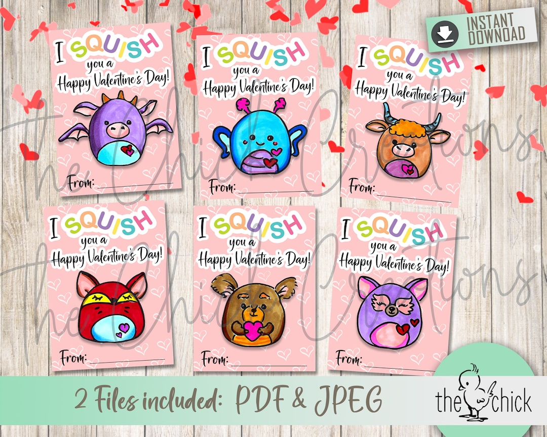 Printable Squishmallow Valentine Cards Download Now Etsy