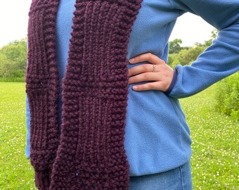 Knitted Purple Scarf