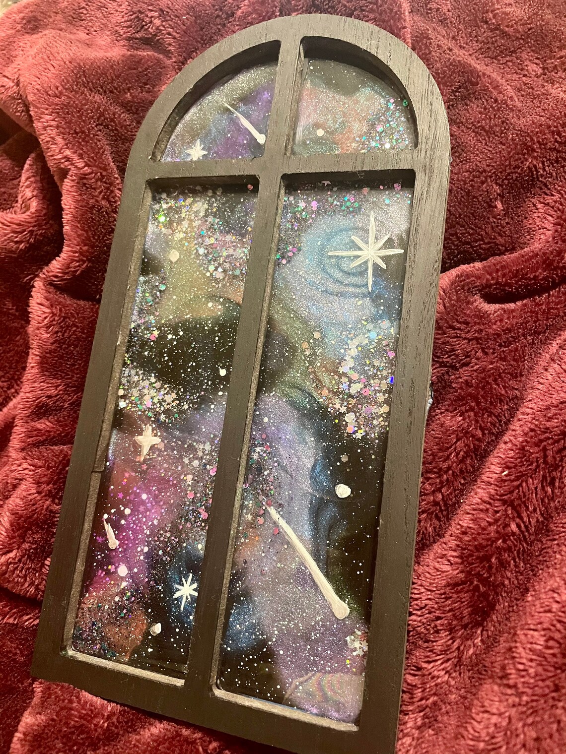Resin stained glass window galaxy suncatcher mooncatcher Etsy