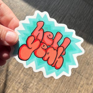 hell yeah graffiti style vinyl laptop water bottle sticker decal