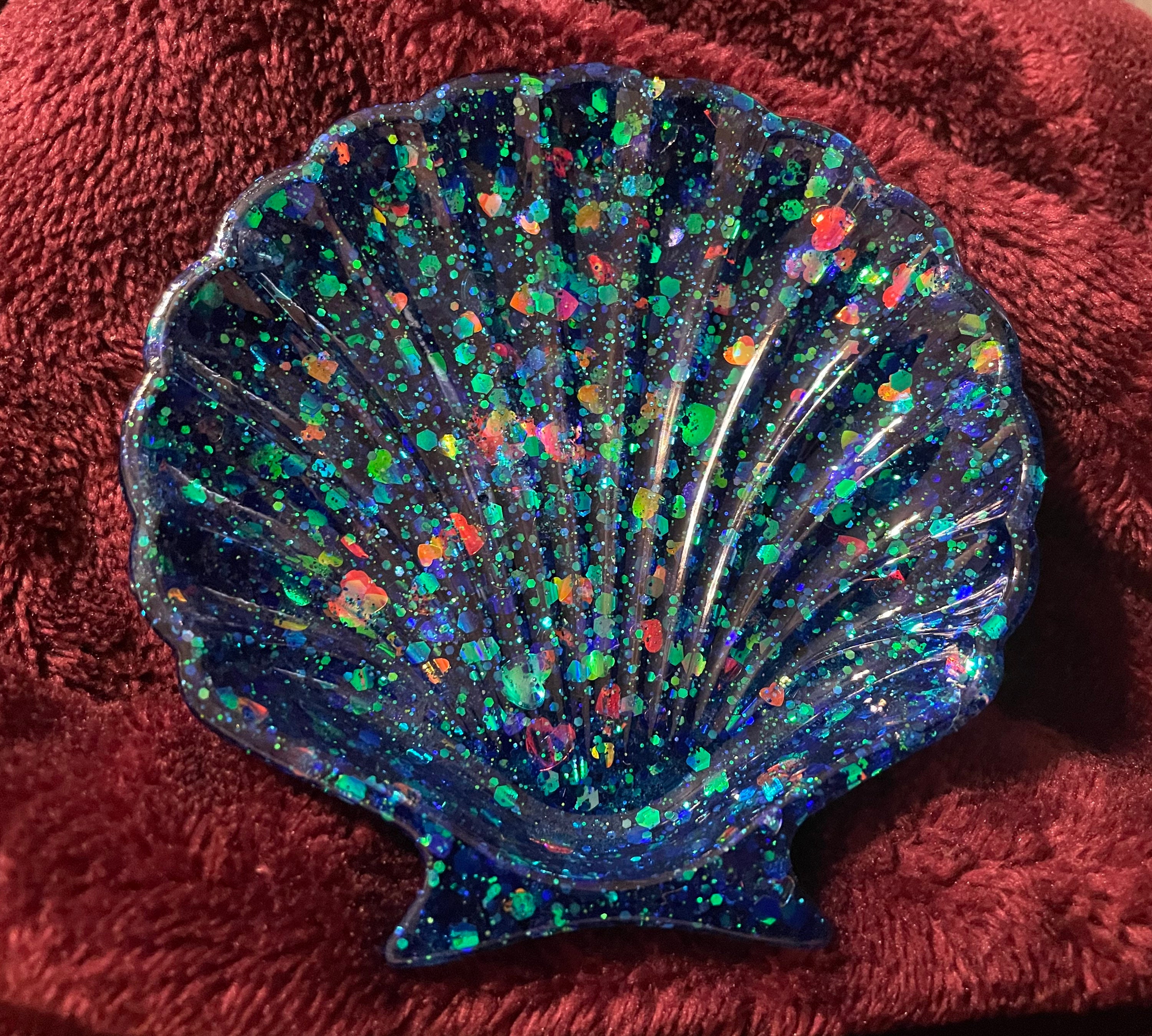 Seashell trinket jewelry tray or ashtray Etsy