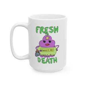 Fresh to Death cartoon purple princess character Mug | 11oz 15oz