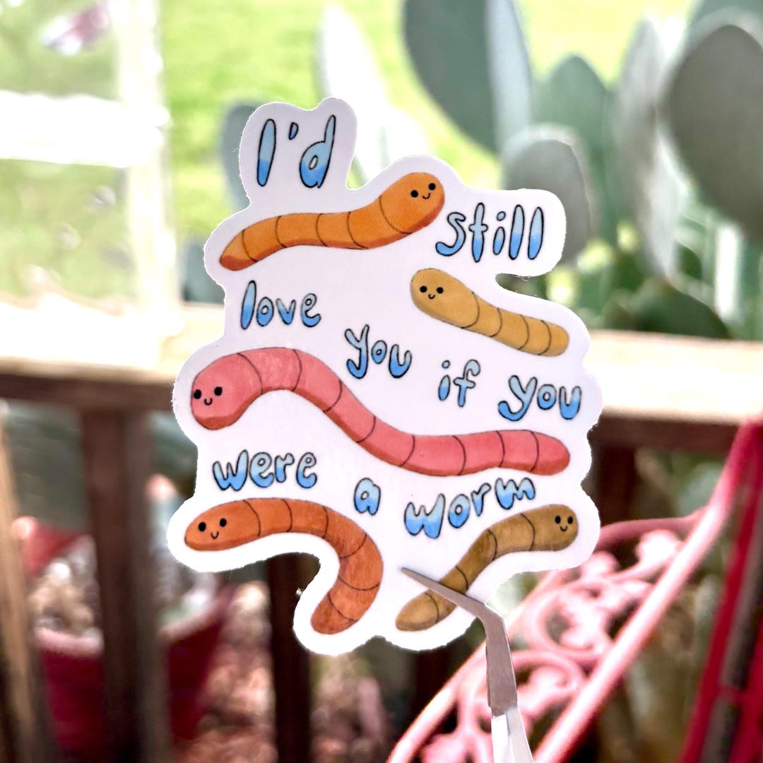 Computer Worm Sticker Glossy Vinyl Worm Sticker: Waterproof Laptop Decal (3 Inch) - Etsy