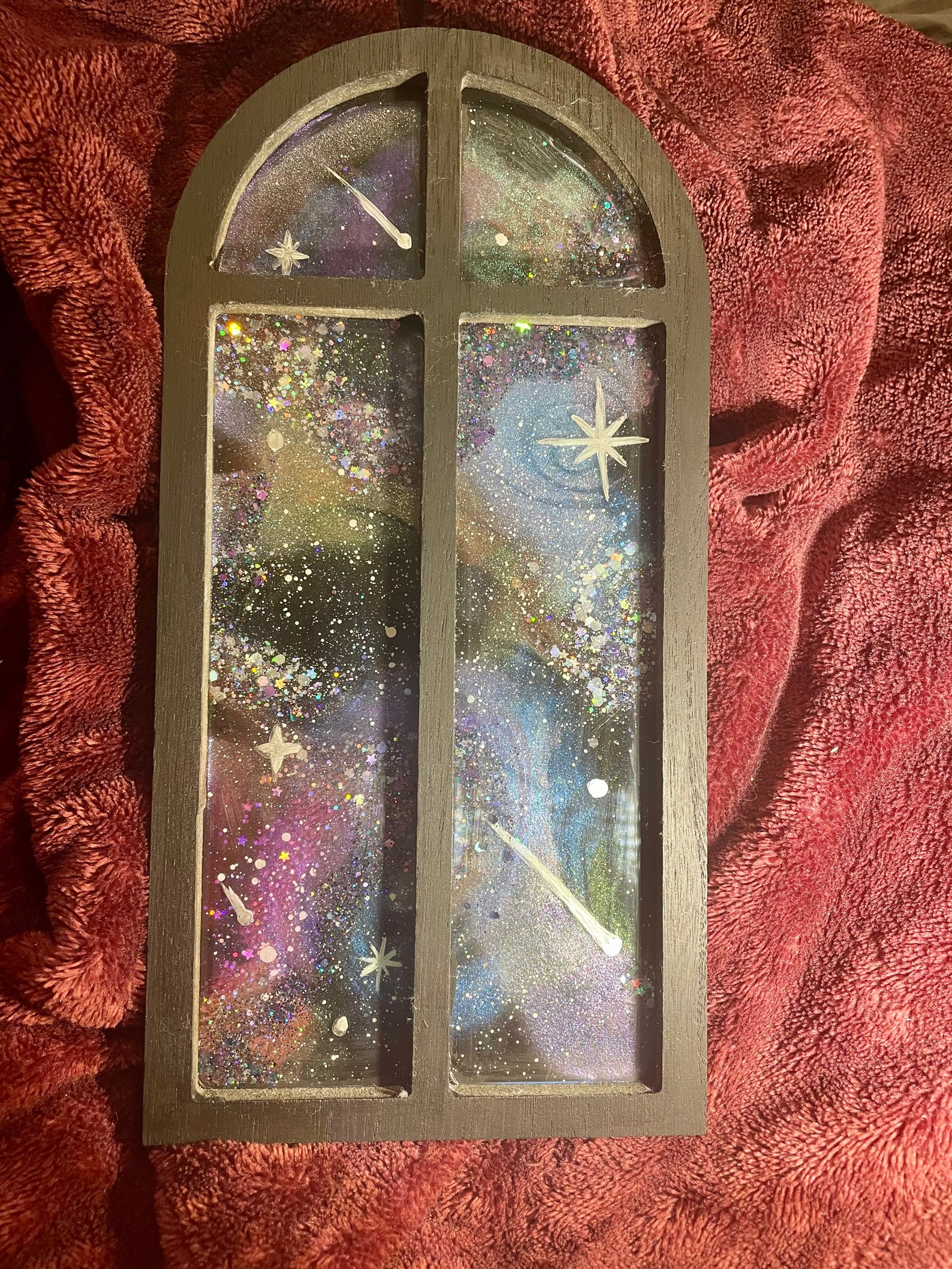 Resin stained glass window galaxy suncatcher mooncatcher Etsy