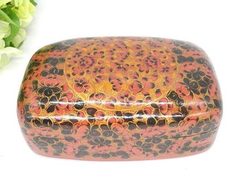 Vintage Made in India Lacquer jewellery box Pappier Machie 12*7*8 cm