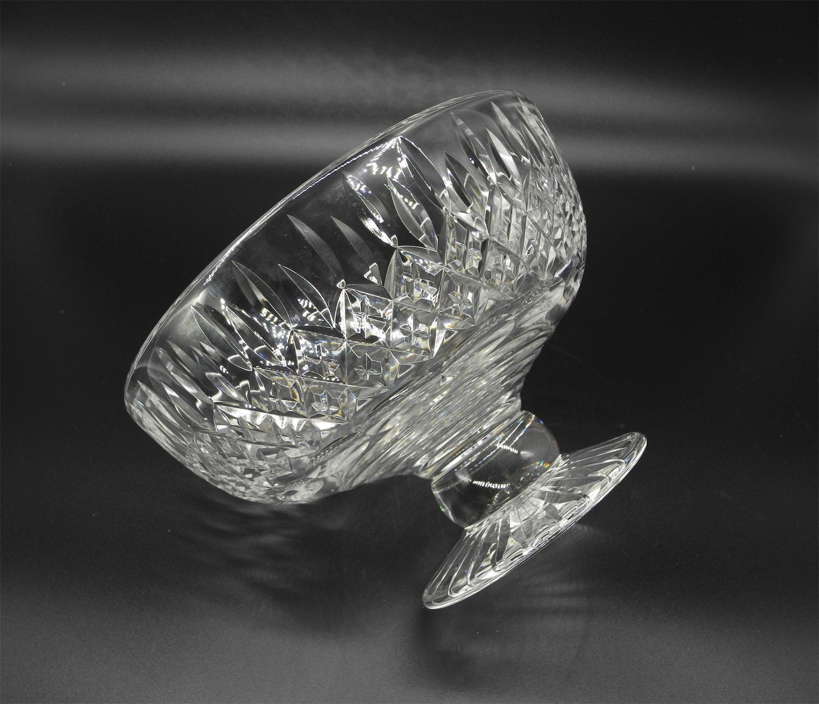 Large Vtg Crystal Compote Pedestal Bowl Footed Bowl Etsy