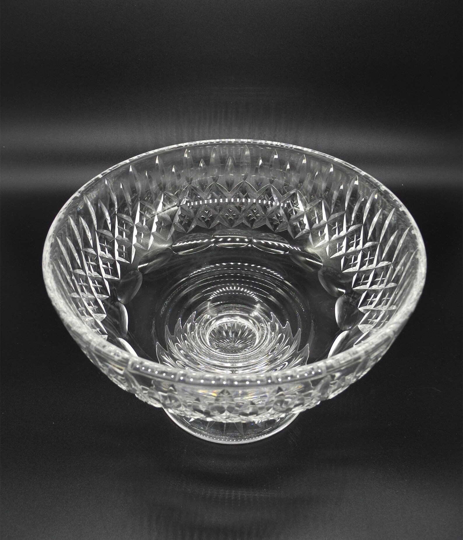 Large Vtg Crystal Compote Pedestal Bowl Footed Bowl Etsy