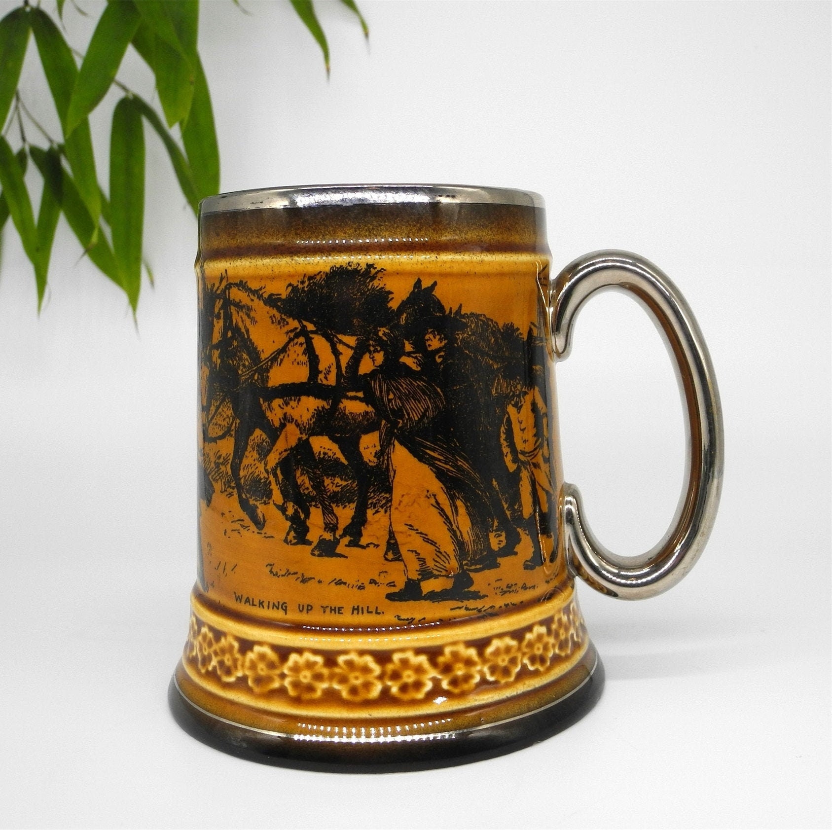 Vintage Ceramic Beer Mug Ridgways England Ceramic Cider Ale Etsy