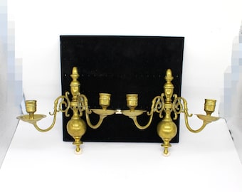 Pair Brass Wall Sconces, Brass Sconces, Home Interiors