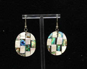 Natural Abalone Shell Mother of Pearl Dangle Drop Earrings