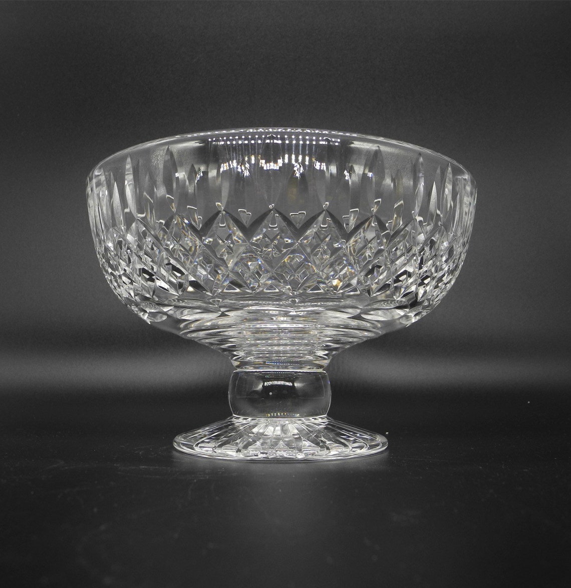 Large Vtg Crystal Compote Pedestal Bowl Footed Bowl Etsy