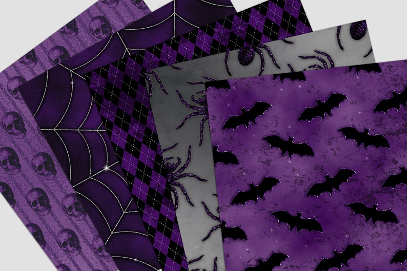 Download Purple Glitter Halloween Digital Paper Background Texture ...