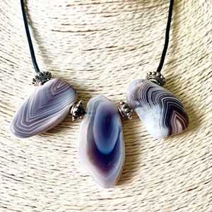 Botswana Agate  Necklace, Handcrafted Gemstone Necklace, Beautiful stone Necklace, Unique Stone Necklace