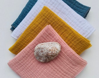 Mouchoirs en coton très doux assortiment de 4 aux couleurs tendances