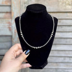 7mm/8mm/10mm Authentic Sterling Silver Navajo Style Pearl