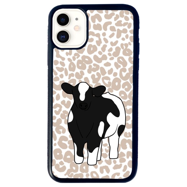 Market Steer Livestock Leopard Print Phone Case, Cute Livestock Phone Cases, Gifts for Her