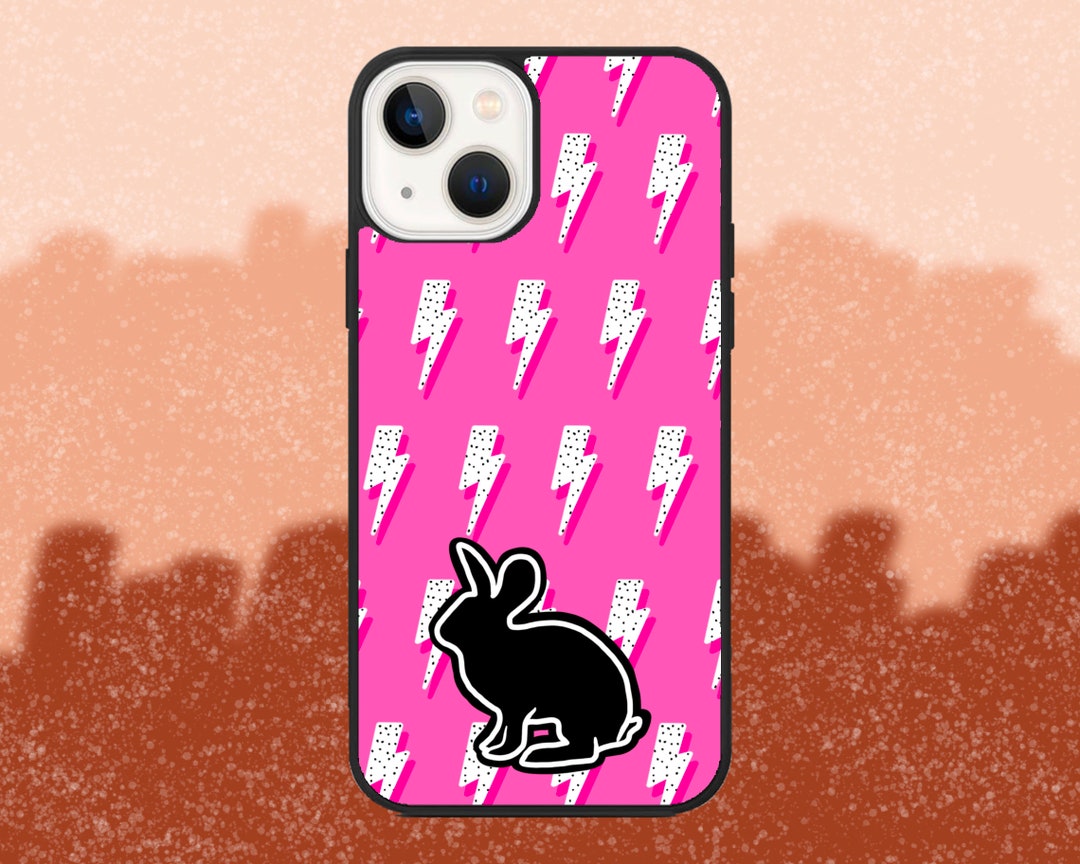 Hot Pink Lightning Bolt Rabbit Phone Case, Cute Livestock Phone Cases ...