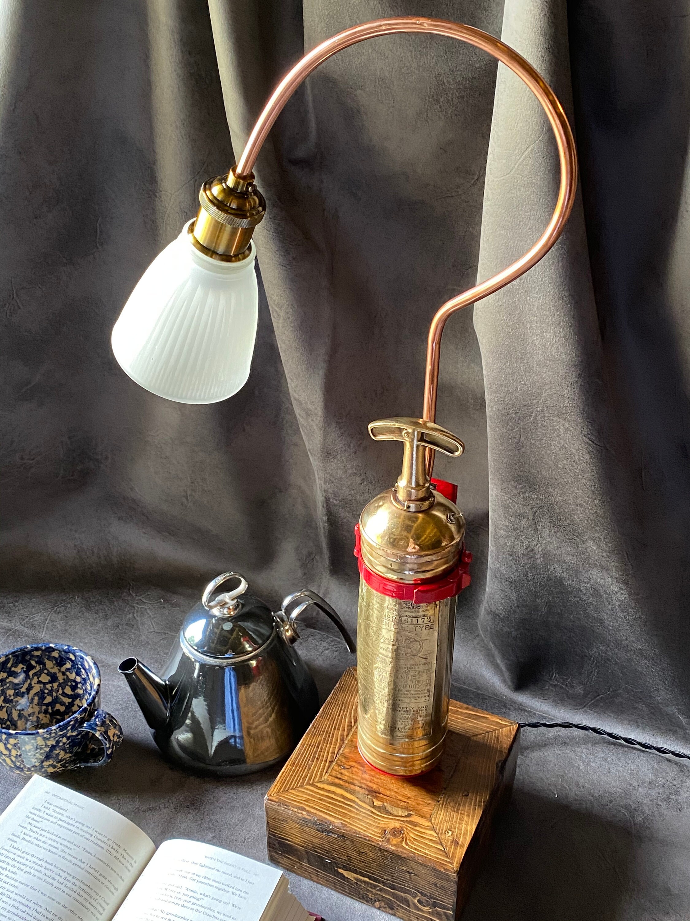 Vintage Fire Extinguisher Table Lampcopper Tubingindustrial Etsy Sweden