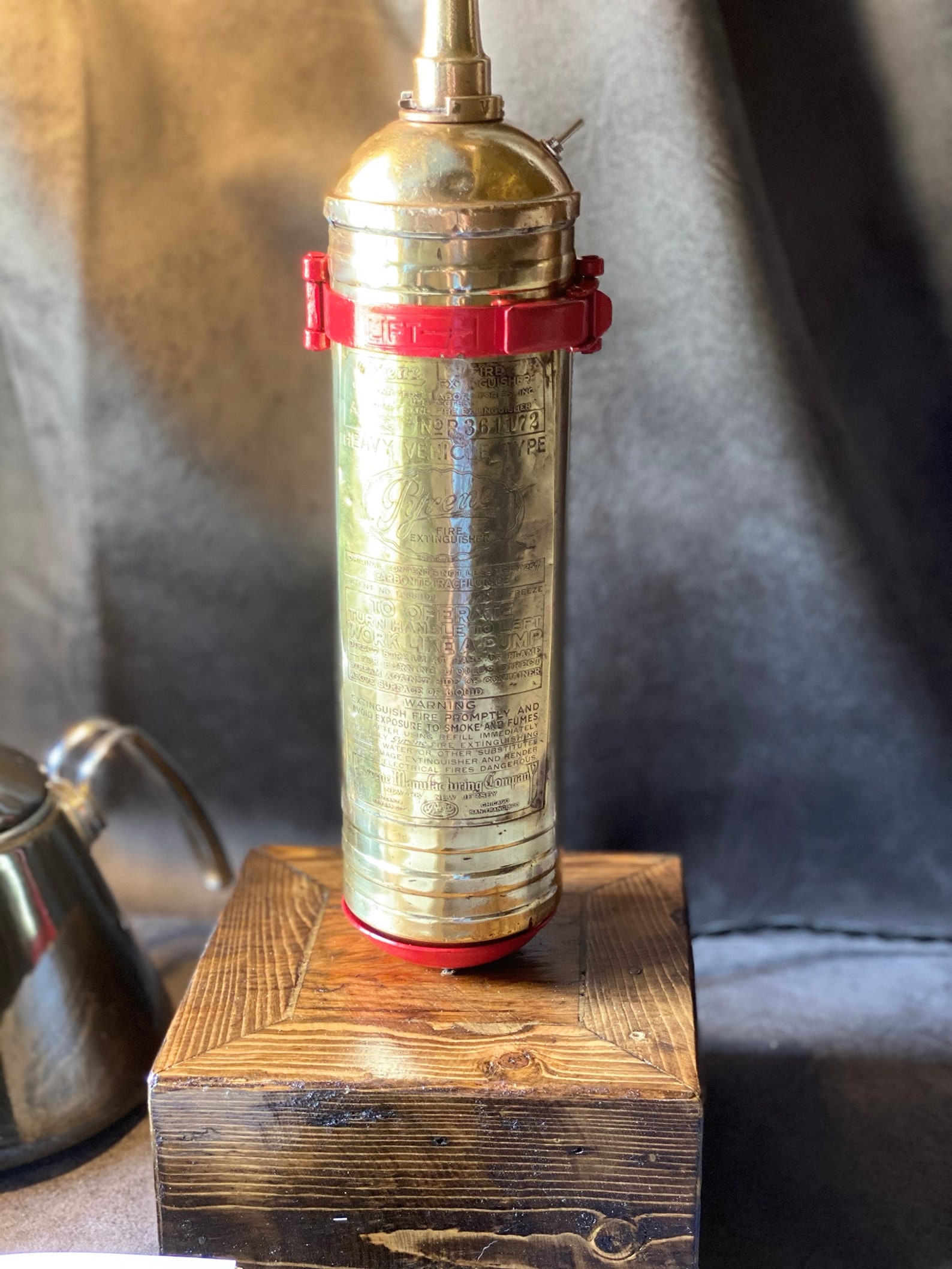 Vintage Fire Extinguisher Table Lampcopper Tubingindustrial Etsy Sweden