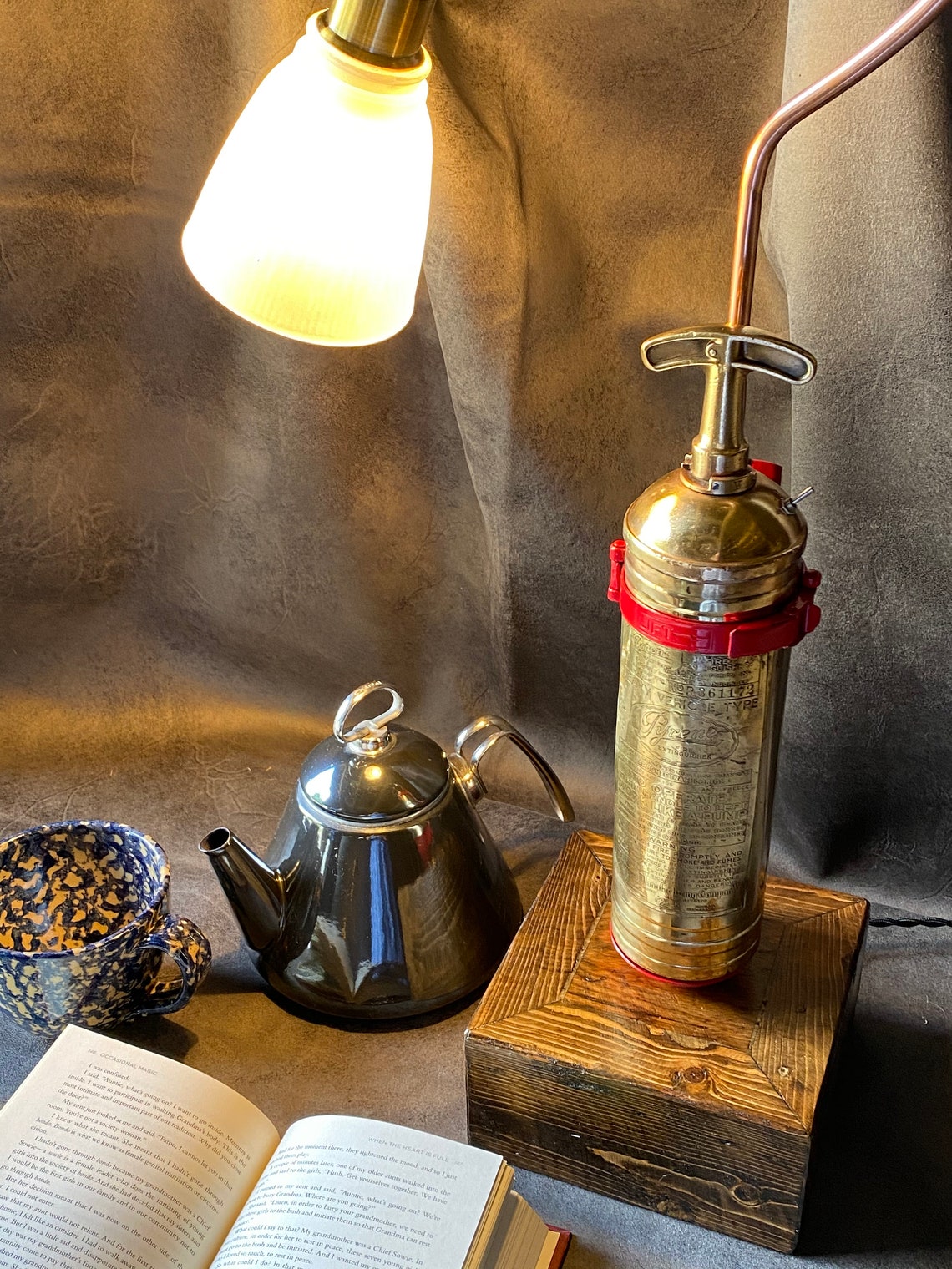 Vintage Fire Extinguisher Table Lampcopper Tubingindustrial Etsy Sweden