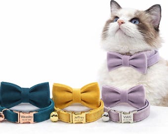 Cat Collar with Name, Cat Collar Bell, Bow, Cat Collar Boy and Girl.