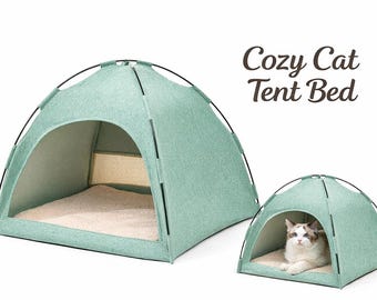 Cat Tent Bed, Cozy Pet Tent, Indoor Cat House, Soft Cat Cave Bed, Foldable Cat Bed, Small Dog Bed, Pet Sleeping Tent