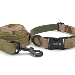Personalized Dog Collar, Dog Collar and Leash, Dog Collar with Name Engraved, Dog Collar Green