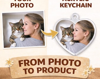 Custom Photo Acrylic Keychain, Personalized Pet Memorial Gift